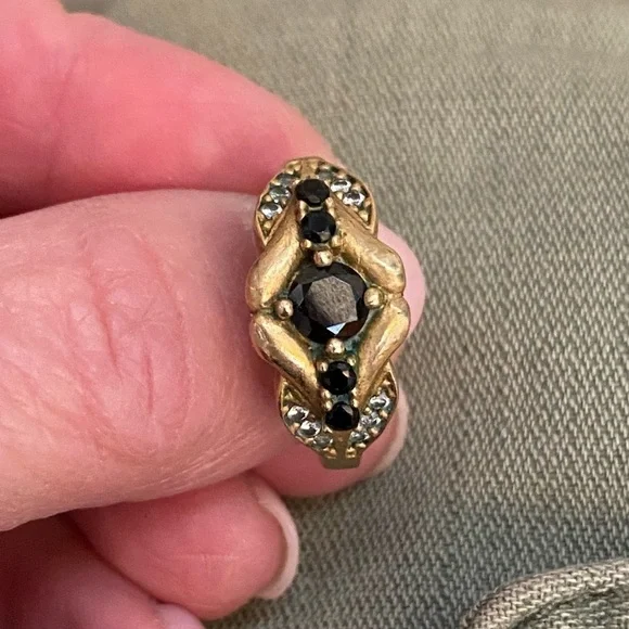 Gold Sterling Silver Vintage Sapphire Vintage SIZE 7 - Picture 13 of 17